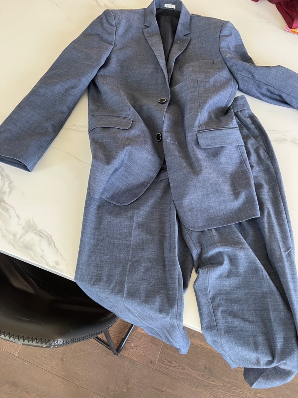 Calvin Klein Big Boys Slim Fit Slate Blue Two-Piece Suit Blazer & Trousers